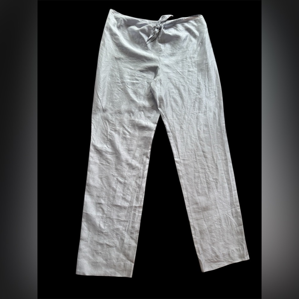 Emporio Armani silk light blue summer pants size 42 with Drawstring Waist